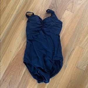 So Danca Pinch Front Black Leotard